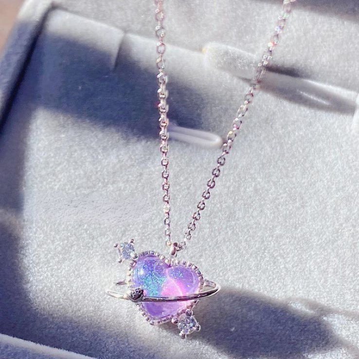 galaxy heart necklace 💜