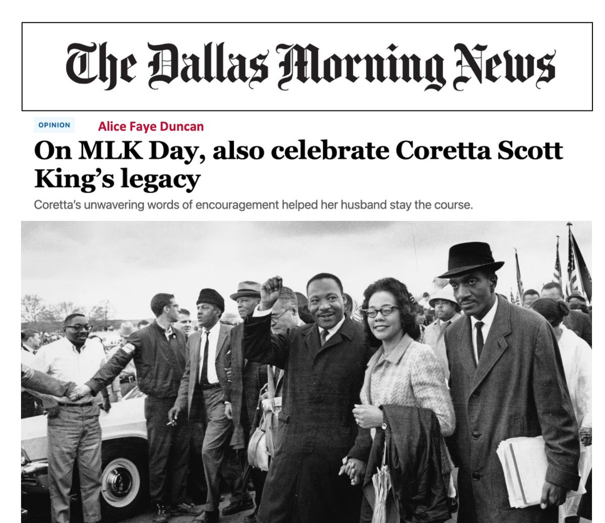 I wrote about Coretta Scott King on MLK Day. dallasnews.com/.../on-mlk-day… (Click 12th Ladder 12ft.io and paste newspaper link to jump over the pay wall)