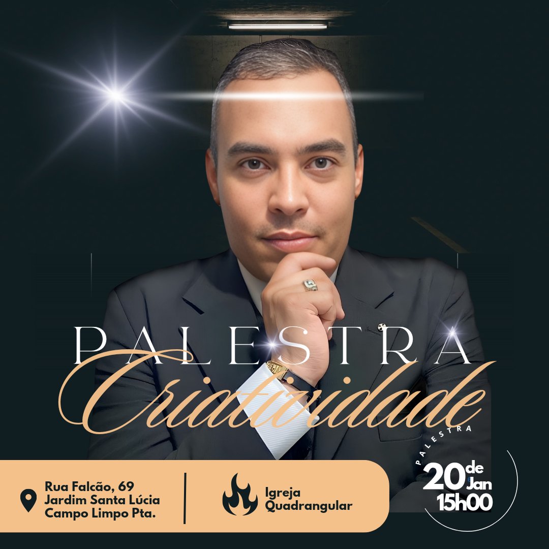 No próximo sábado, às  15h estarei em uma reunião de empreendedorismo na @chomneqcampolimpopta falando sobre um dos principais temas do momento: CRIATIVIDADE

Você não pode ficar de fora, terá um café da tarde especial e a entrada é gratuita