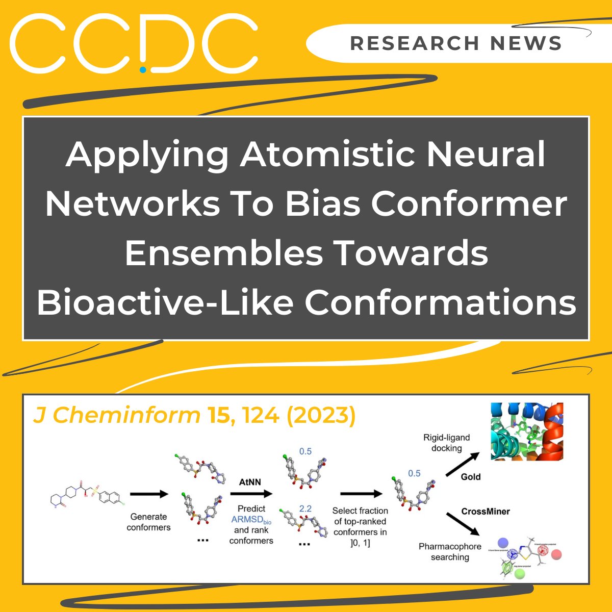 ccdc_cambridge's tweet photo. Scientists from the CCDC and @Cambridge_Uni used atomistic neural networks to identify bioactive-like conformers of small molecules. This approach has the potential of reducing computational expense in virtual screening.

🔗https://t.co/2V6Bg6WqLZ https://t.co/GTIOZzSCjz