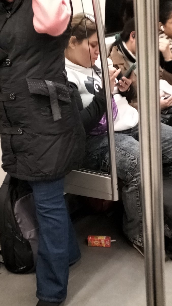 KV_Shopper's tweet photo. Hi @OfficialDMRC we didn't deserve a food stall under any metro station for people like her.. who drank/eat and left the empty package under the seat.kindly take action. 
#shamefulpeople #trollsfanart https://t.co/1QkLskc0p7