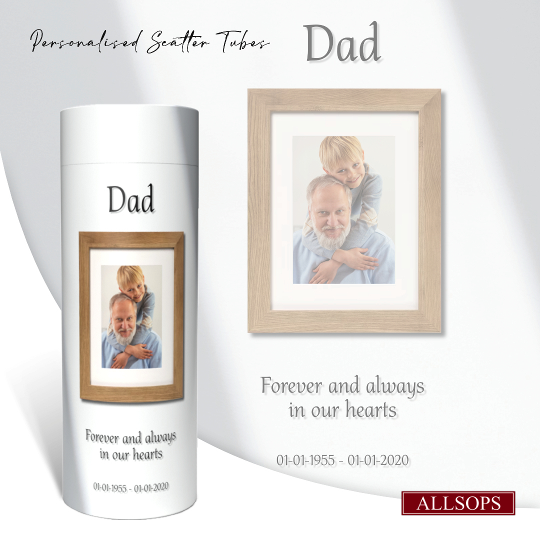 _Allsops_'s tweet photo. As a Funeral Director, providing personalised Scatter Tubes allows you to offer a deeply touching service. Families can customise with their loved one's photos, favourite poems, or important dates, making each farewell truly unique. Start personalising at https://t.co/U7icZ63dc3. https://t.co/X7HkLIH9N2