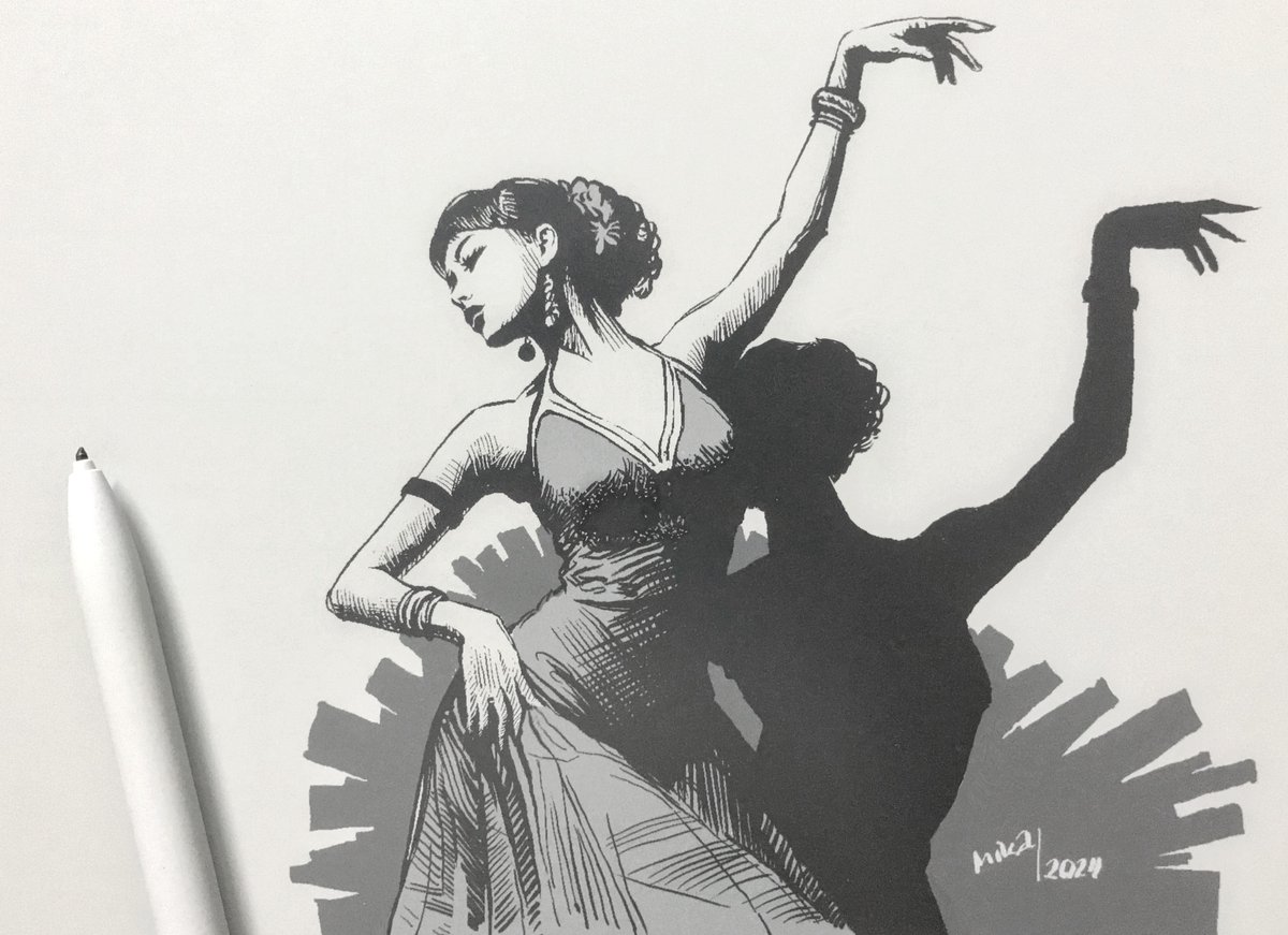 metacitizen's tweet photo. Dancer #sketchjanuary e-ink #reMarkablepaper #thedailysketch https://t.co/MiHI0f0a1M