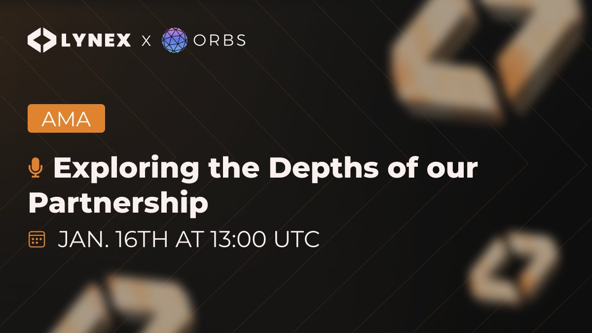 LynexFi's tweet photo. 🎙️ Tomorrow at 13:00 UTC, join us and @orbs_network in an X Space AMA to talk all about the projects and how we will collaborate!

🔔 Set your reminder
https://t.co/Uaid7WoGWD https://t.co/JwUYtXFqz8