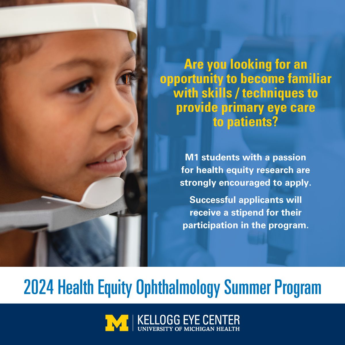 🚨 Today is the last day to apply! Level up your ophthalmology skills and contribute to health equity with our Health Equity Ophthalmology Summer Program. Apply now: michmed.org/7NDr4 #HealthEquity #OphthalmologyProgram #MedicalStudents #DeadlineAlert