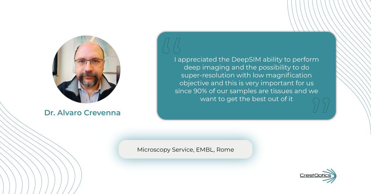 CrestOptics's tweet photo. 🎤 Interview with Dr. Crevenna, Head of #Microscopy Service at @EMBL – Rome about his experience with X-Light V3 #spinningdisk and #DeepSIM #superres on the biological #applications at #EMBL. Full interview: https://t.co/sJLoN1r9yj 

@EMBLEvents #OurCustomersSay https://t.co/sn9Ihd2vex
