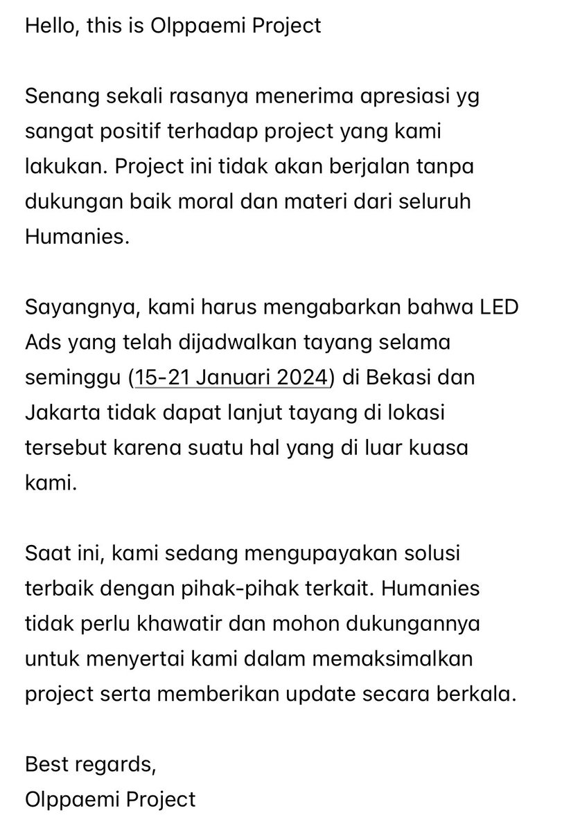 Notice regarding LED Videotron.