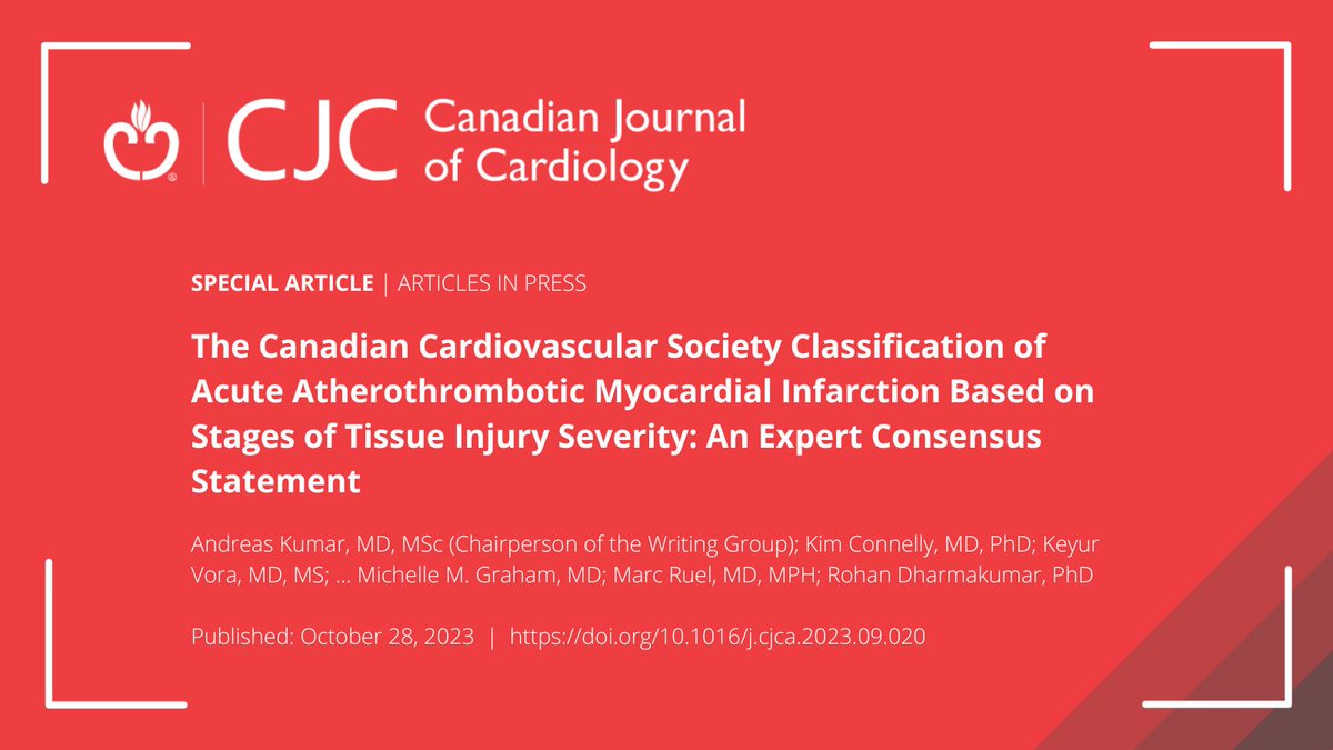 CCS (@scc_ccs) on Twitter photo Read the January #CJC Article of the Month from <a href="/CJCJournals/">CJC Journals</a> Editor-in-Chief <a href="/StanleyNattel/">Stanley Nattel</a>: The CCS Classification of Acute Atherothrombotic Myocardial Infarction Based on Stages of Tissue Injury Severity: An Expert Consensus Statement. onlinecjc.ca/article/S0828-… Read the January #CJC Article of the Month from <a href="/CJCJournals/">CJC Journals</a> Editor-in-Chief <a href="/StanleyNattel/">Stanley Nattel</a>: The CCS Classification of Acute Atherothrombotic Myocardial Infarction Based on Stages of Tissue Injury Severity: An Expert Consensus Statement. onlinecjc.ca/article/S0828-…