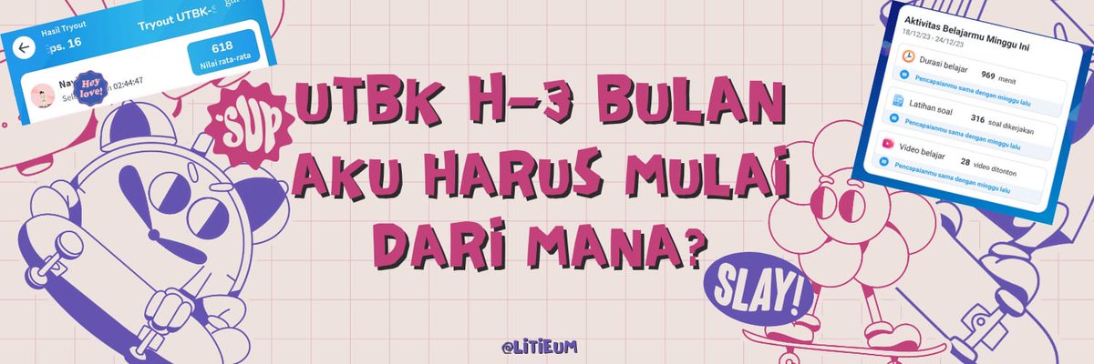 uranays's tweet photo. ☄. *. ⋆ UTBK H-3 bulan, aku harus mulai darimana?

a thread by @litieum https://t.co/gDlDwothIx