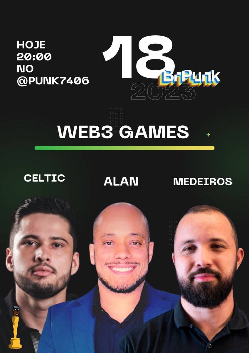 Br Punk (@punk7406) on Twitter photo É Hoje 20hrs que vamos receber na nossa casa, os Destaques do mundo de Games web3 no Brasil em 2023!
• <a href="/CelticMatheus/">Matheus Celtic</a>
• <a href="/M3deirosFelipe/">Felipe Medeiros</a>
• <a href="/dan0x0gonz/">0xDanGonz.eth</a>
Como foi 2023 para Games?
Qual o cenário atual do ecossistema?
Quais as perspectivas para o futuro?
Te vejo lá 👇 É Hoje 20hrs que vamos receber na nossa casa, os Destaques do mundo de Games web3 no Brasil em 2023!
• <a href="/CelticMatheus/">Matheus Celtic</a>
• <a href="/M3deirosFelipe/">Felipe Medeiros</a>
• <a href="/dan0x0gonz/">0xDanGonz.eth</a>
Como foi 2023 para Games?
Qual o cenário atual do ecossistema?
Quais as perspectivas para o futuro?
Te vejo lá 👇