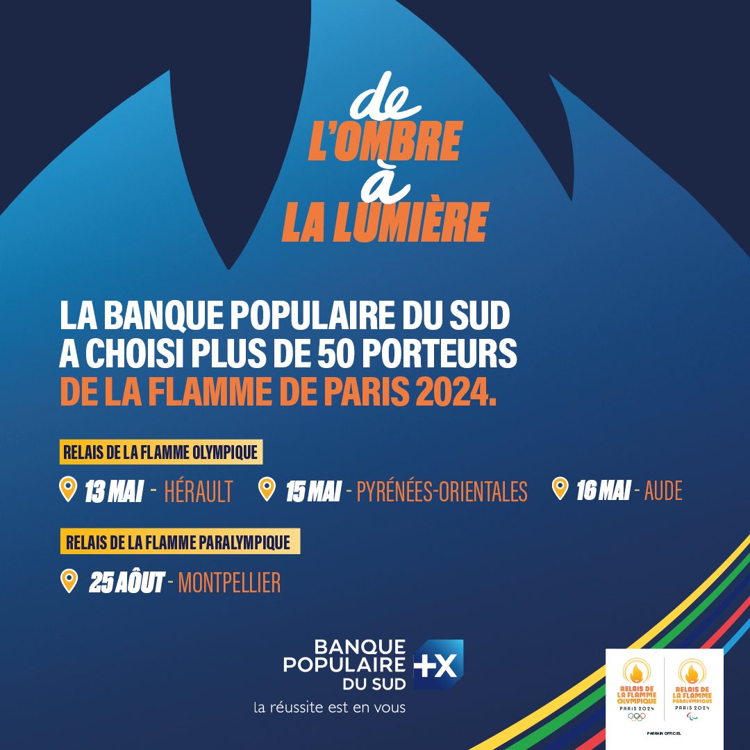 EnzoGiorgi4's tweet photo. Je suis fier de vous annoncer que je serai le porteur de la Flamme olympique du relais collectif de la @BanquePopSud 
 
Nous serons 24 éclaireurs unis autour d’un engagement fort de la Banque Populaire du Sud « La transmission du savoir et des connaissances ». https://t.co/i3qTAHBf2d