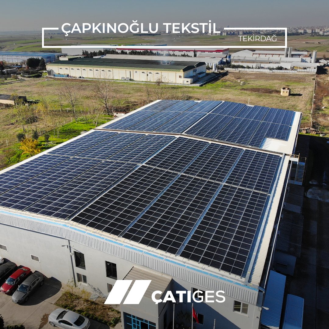 Çapkınoğlu Tekstil,sürdürülebilir temiz enerjiye ÇATIGES ile geçti!
Proje Yat.:Çapkınoğlu Tekstil
Proje Lok.:Tekirdağ
Proje Kap.:524,16 kWp
Panel:@htsolarenergy
Inverter:@huawei
Kurtarılan Ağaç: 1938 Adetyıl/
Engellenen Karbon Salımı: 297,26 Ton/yıl