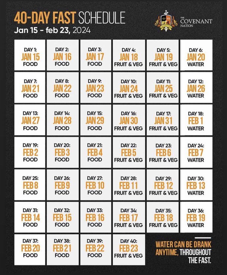 TCNPhcity's tweet photo. Schedule for our 40 days fast starting today 

Check thread 👇🏽 https://t.co/30xVOKGRB5