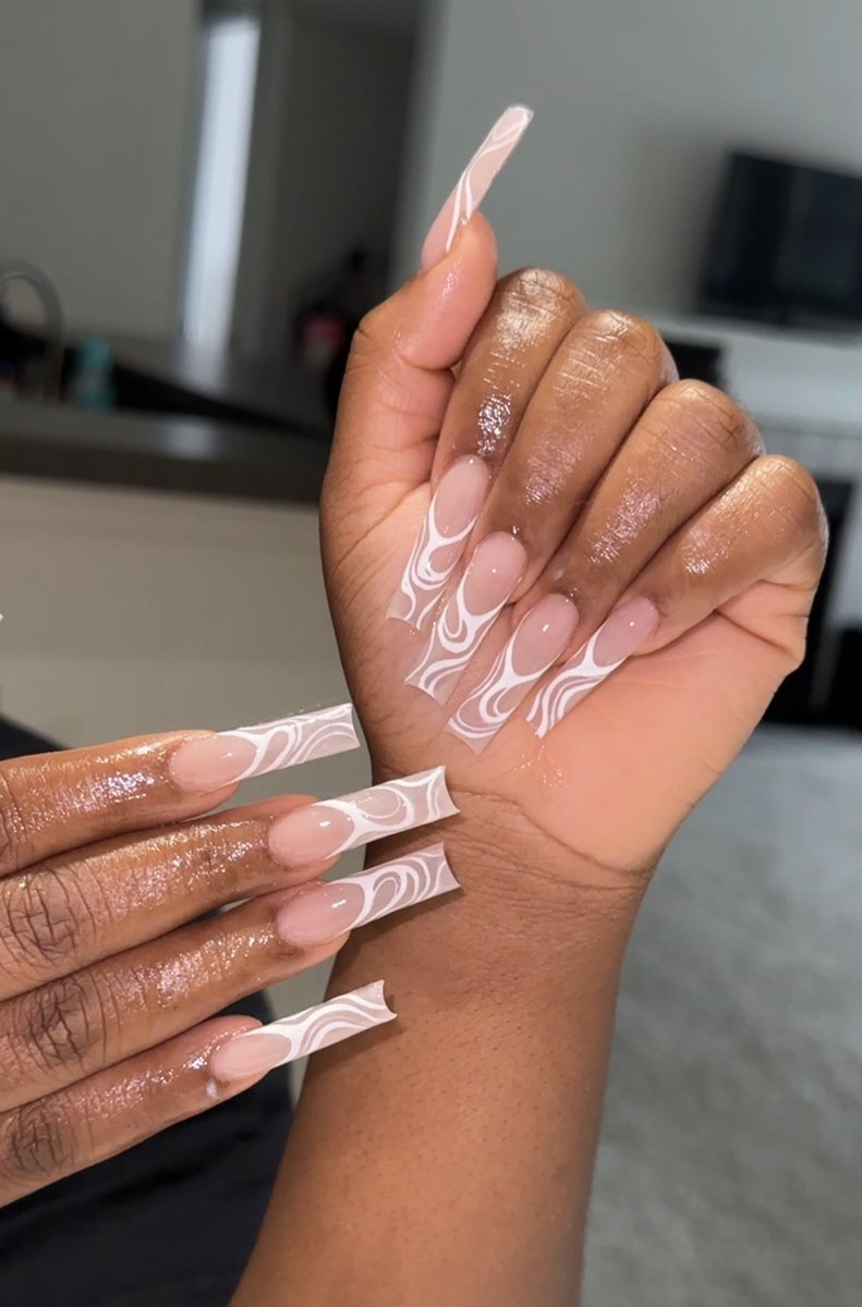 Abstract Frenchies 🤍✨✨✨ #raleighnailtech #raleighnails #rdumails #rdumailtech