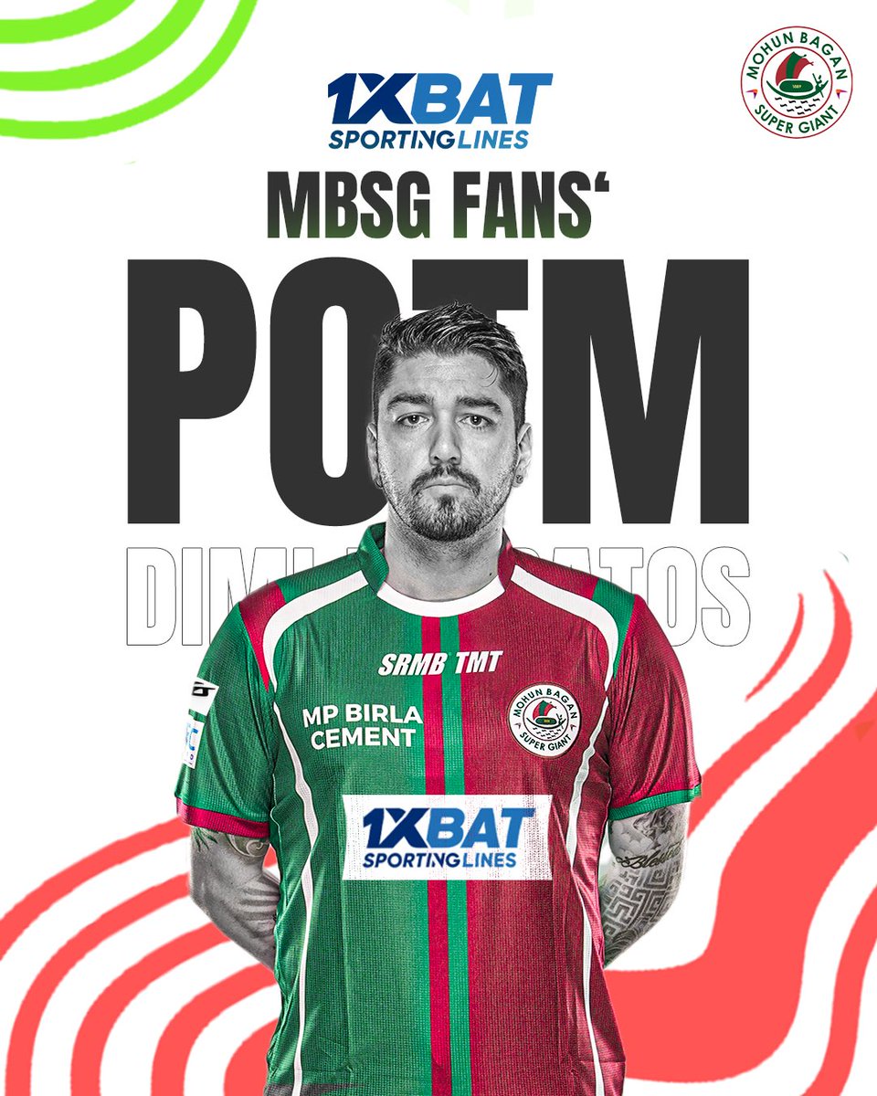 You have voted Dimi Petratos as the MBSG @1xBatSporting Player of the Match vs Hyderabad FC! #MBSG #JoyMohunBagan #আমরাসবুজমেরুন
