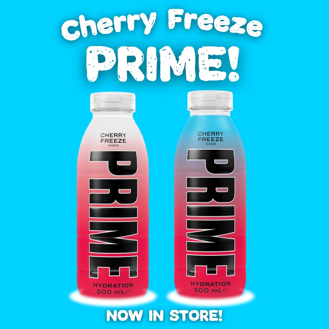 SPARScotland's tweet image. It's here! 

Cherry Freeze PRIME is now in store! 🍒 

Get yours today from participating SPAR Scotland retailers!

#SPARScotland #CherryFreezePRIME #NowInStore