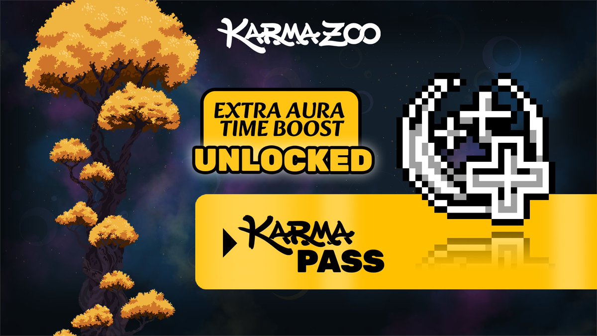 KarmaZooGame's tweet photo. Baboom we unlocked another KarmaPass goal! 🌟
This time it's the Extra Aura Boost. 💫
You can now upgrade your Halo and survive a bit longer when you're alone.
Still better to stay together of course. 🧆 https://t.co/SpbD1LsZ7J