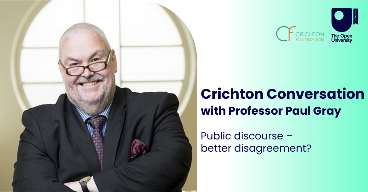 Join Professor Paul Gray for Crichton Conversation (<a href="/CFDumfries/">Crichton Foundation</a>) 'Public discourse – better disagreement?'

📅23 Jan - 7.30pm at Easterbrook Hall, <a href="/CrichtonTrust/">The Crichton</a>

More information here 👉 ow.ly/I97150QqhfT