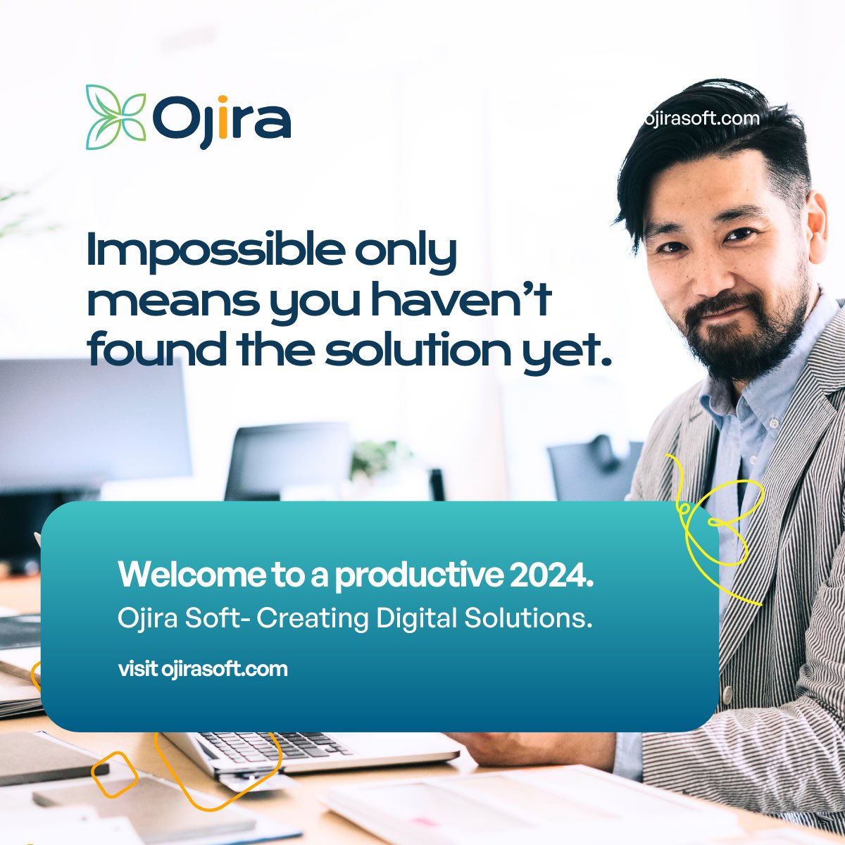 OjiraSoft's tweet image. How do you start the new year right? By choosing Ojira Soft as your digital solution provider. We help you grow your business, reach your audience, and achieve your goals. 

Contact us today and let’s make 2024 your best year yet.
 #ojirasoft #businessmanagement #consultancy