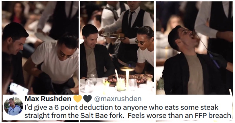 There’s not enough cringe in the world to cover Salt Bae feeding Mikel Arteta – but these 14 savage responses make it worth watching. thepoke.com/2024/01/15/not…