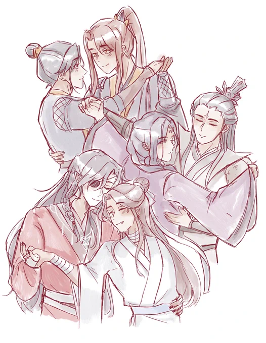 crown prince and his most devoted follower  (hua cheng/xie lian, jun wu/mei nianqing, lang qianqiu/xiao mengyou)  #hualian #junmei #qiuyou