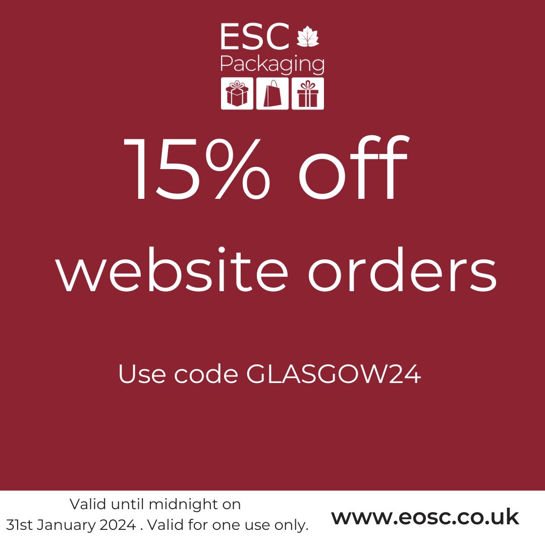 ESCPackaging's tweet photo. We are getting ready for the @scotlandstradefair show at Glasgow and have a special offer of 15% off orders from our website.

#discountcode #15%off #websitecode #escpackaging #scotlandtradefair https://t.co/4EcG2PRzUr