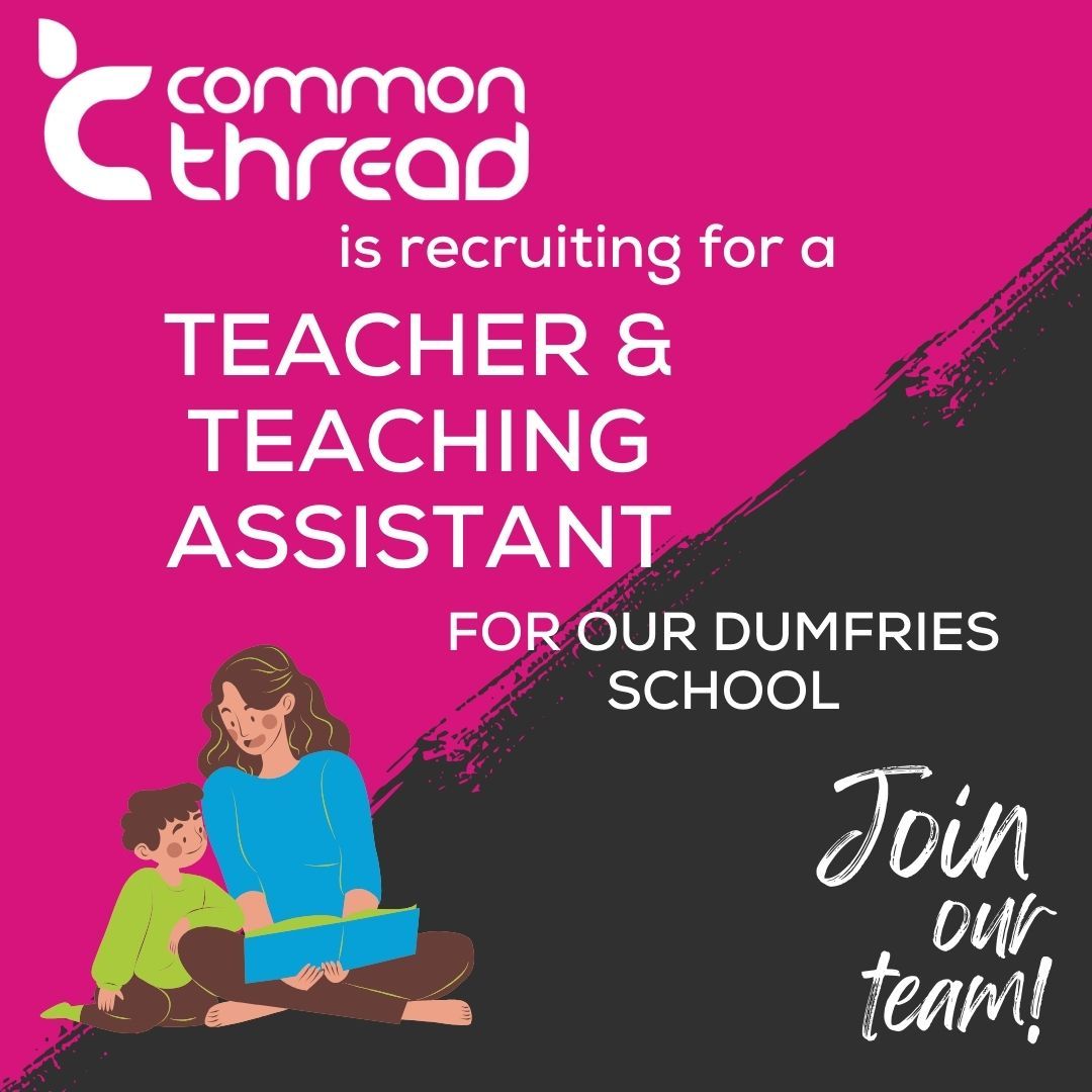 commonthreadltd's tweet photo. We are currently looking for an exceptional teacher and teaching assistant to work in our Dumfries school. If you bring creativity and compassion into your teaching practice, we want to hear from you.

Find out more and apply here: https://t.co/FAOgdbGIFW
#teaching #education https://t.co/TBwinBucOP