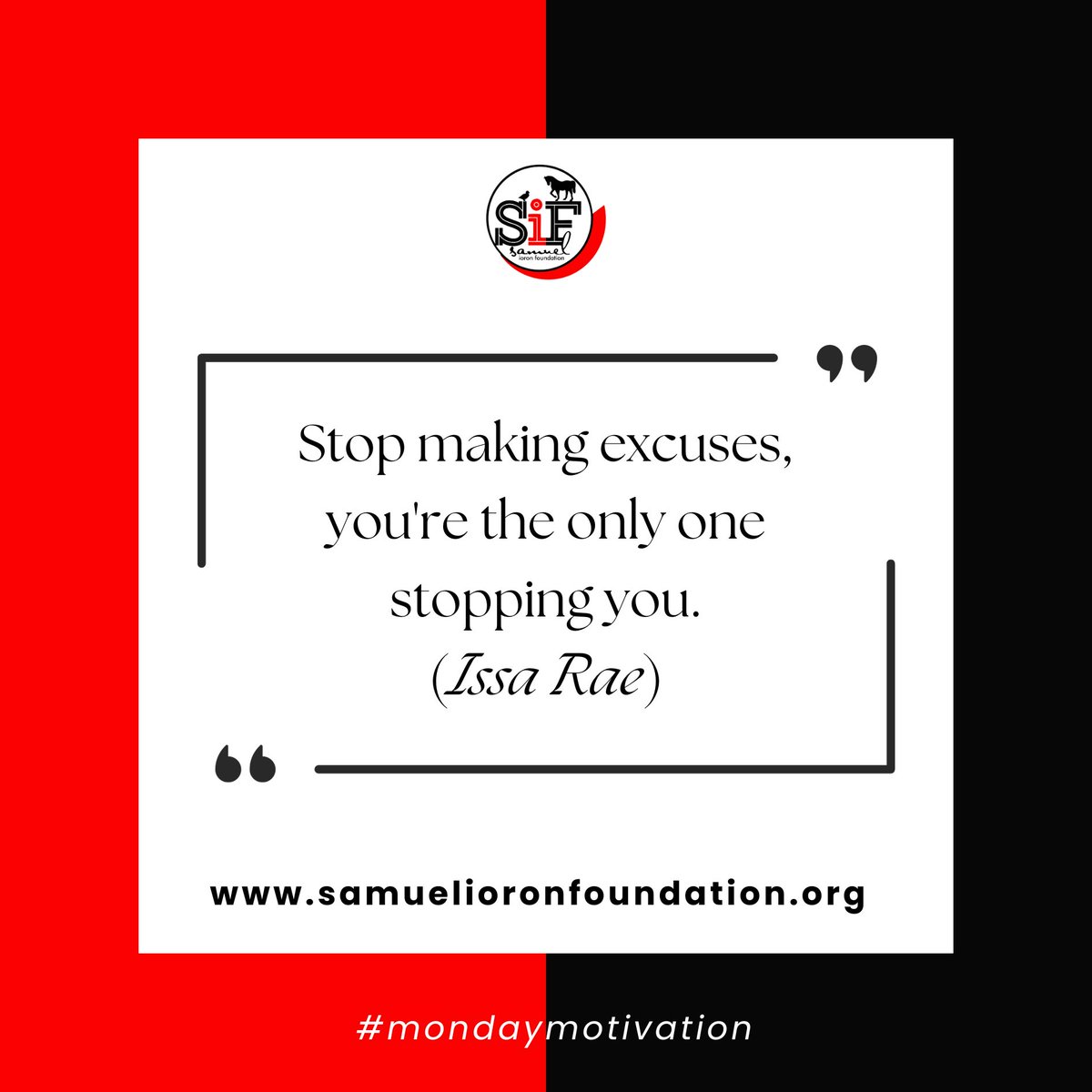 Dear SIF family, happy new week!😃

We hope you crush your goals this week! 

#samuelioronfoundation
#mondaymotivation
#mondaymood
#mondayvibes
#newweek
#GirlsRightsNow
#successmindset