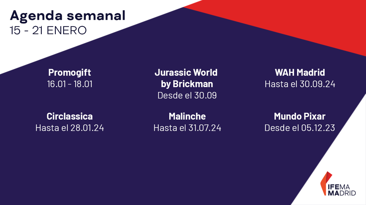 IFEMA's tweet photo. 📆 𝐄𝐒𝐓𝐀 𝐒𝐄𝐌𝐀𝐍𝐀 𝐄𝐍 𝐈𝐅𝐄𝐌𝐀 𝐌𝐀𝐃𝐑𝐈𝐃
¡Empieza #Promogift, el Salón Internacional del Objeto Promocional!
Además, contamos con numerosos eventos de ocio para toda la familia.
Ven y #Sientelainspiracion ➡️ https://t.co/nrGd4iSsYw https://t.co/GEa8AMlmo9