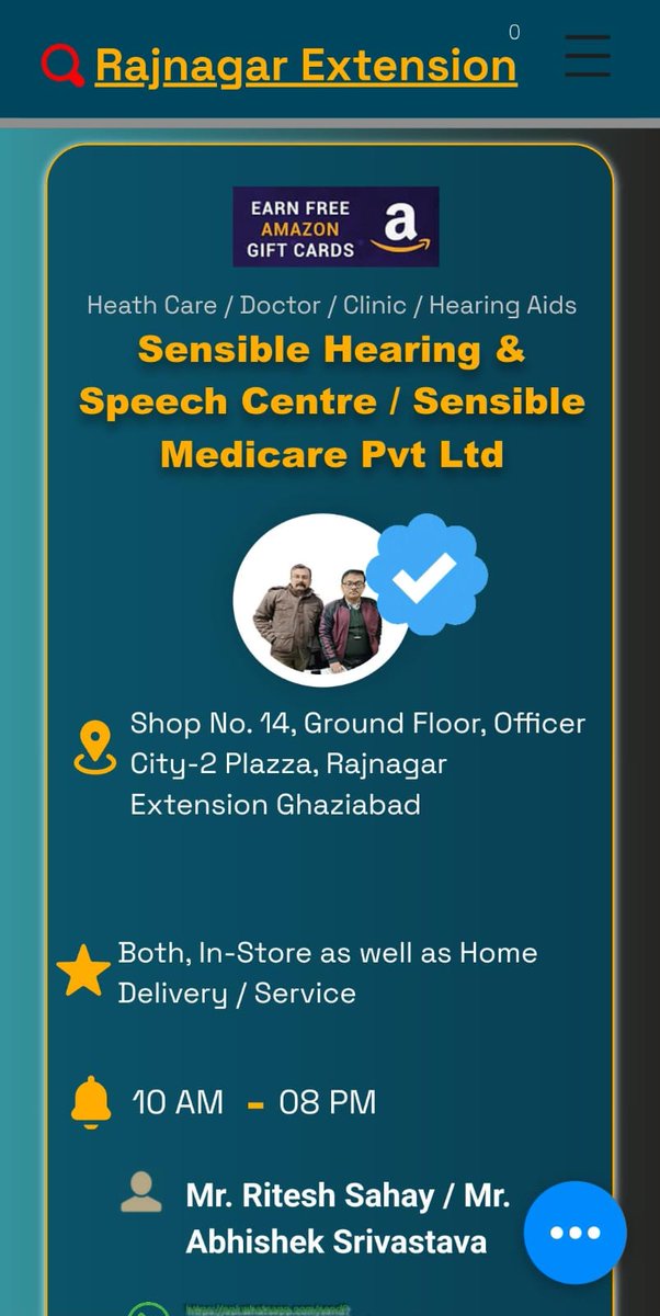 RajNagarExtGzb's tweet photo. Welcome 📷📷 Mr. Ritesh Sahay &amp; Mr. Abhishek Srivastava | Sensible Hearing &amp; Speech Centre | Officer City-2 Plazza | 9953461564, 9711020805. Call him for Hearing Aid, Ear Testing, Audiometry, Tympanometry, Hearing Aid Batteries etc 📷Rajnagar Extension https://t.co/BoA3tDHeBt https://t.co/ZvRspQ12cY