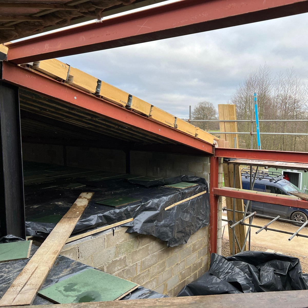 studio_hudson_'s tweet photo. The mezzanine works at our project in Hever are well underway, ready for the aluminium windows now. Great work @manncontractorsltd. 
Visit https://t.co/ixw9EYmEkN for more details about the practice https://t.co/vxd0D3Bdtw