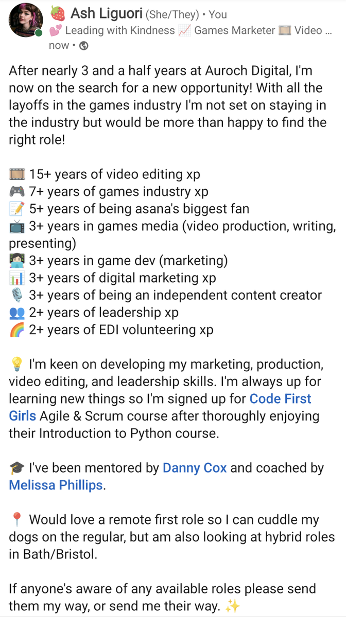 ashfuori's tweet photo. If anyone's aware of any available roles please send them my way, or send me their way. ✨ https://t.co/LmzB6QG9vq