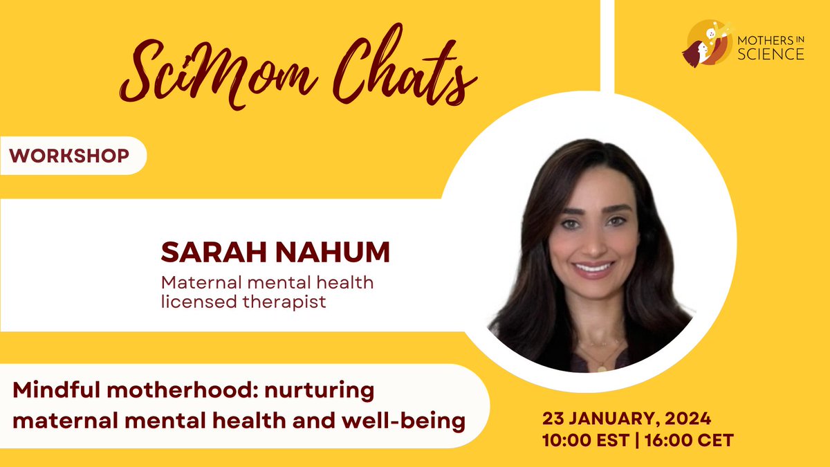 Don't miss our workshop on maternal mental health tailored for mothers in STEMM! Led by a licensed therapist, you'll learn tools to manage mom guilt & identity loss, navigate post-baby anxiety, relationship challenges and much more! Register👇 shorturl.at/rEST5 @Momademia