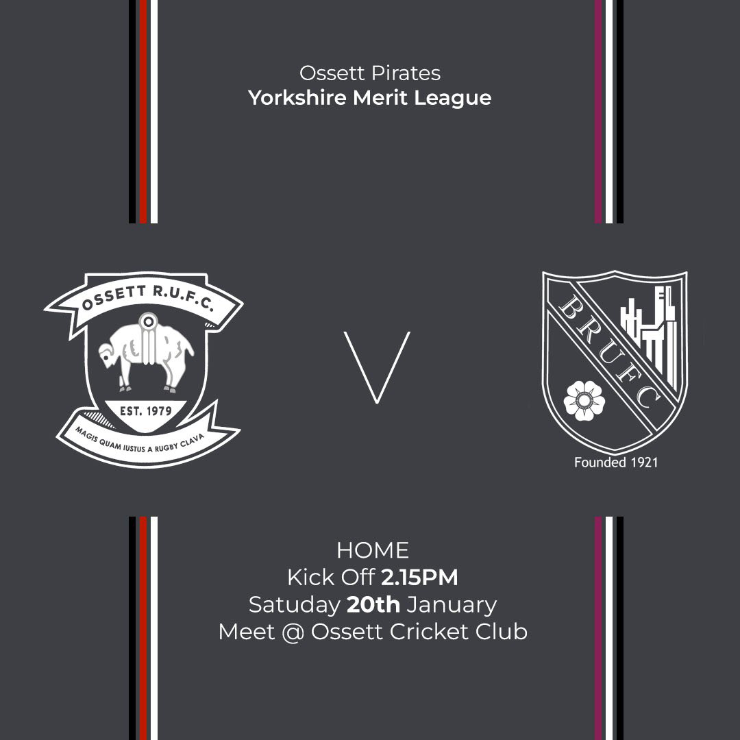 OssettRugby's tweet photo. #matchannouncement #monday 📢🚨 💪🏻🏉

#Saturday - First XV at #home against @BaildonRUFC 

#Pirates compete at home against @BurleyRUFC for the  #breadboard #cup 🥖🏆🏴‍☠️ 

KO at 14:15 - get down to QT for a drink great #Rugby and drinks 🍻🥤

#rugbyunion @YorkshireRugby #rugbylife https://t.co/GDadYliXCi