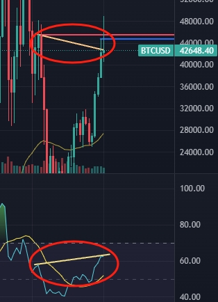 这个月很关键，如果不高于45000，很可能回调到30000