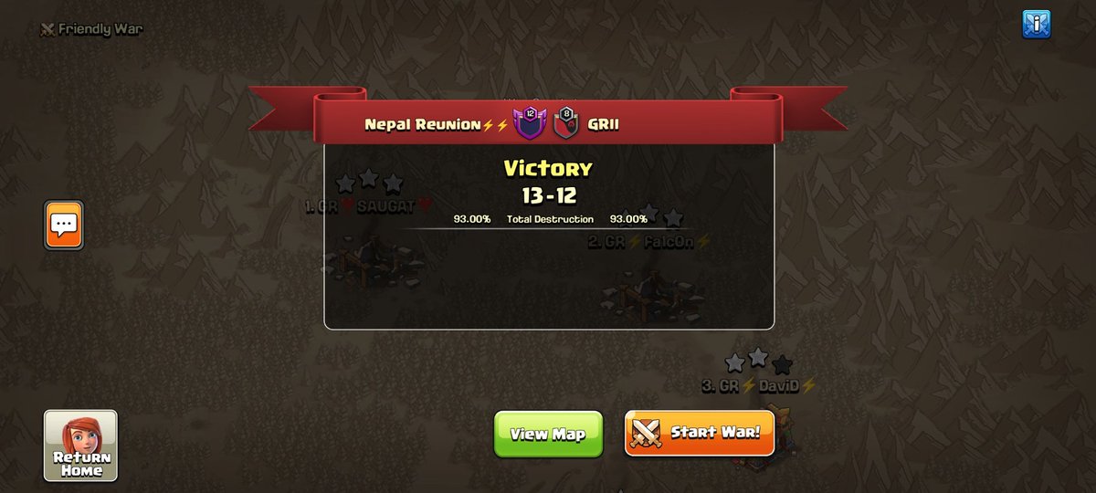 "Eclipse League S1"
<a href="/esports0eclipse/">Eclipse Esports Clan</a>

R1 🆚 <a href="/GorkhaRocks/">Gorkha Rocks COC</a> !! ✅
GG's to the opponent 🤝🤍

#GhostsOfTheMountains
#OneSpiritOneDream
#DRS🇳🇵