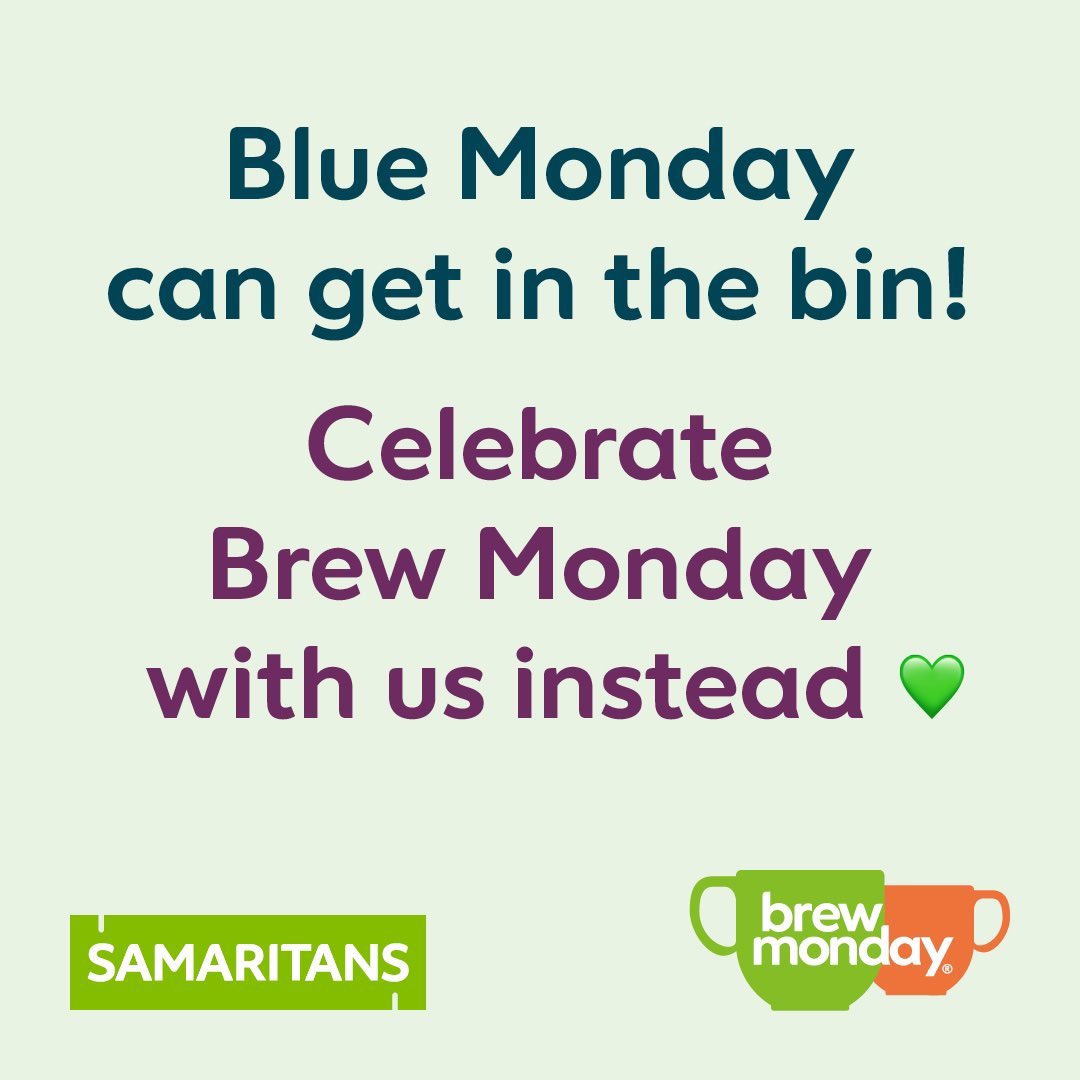 It’s more important than ever to take the time to check in with the people we care about. 

That’s why we’re getting together for a #BrewMonday

If you need to speak to a Samaritan, call 116 123
