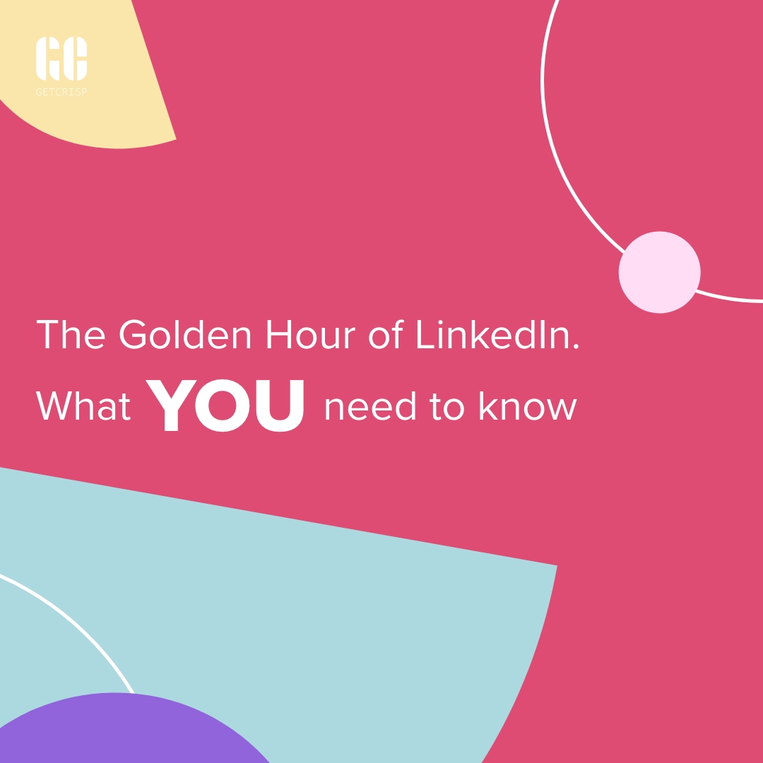 GetCrispDigital's tweet photo. Are you making the most of the LinkedIn Golden Hour?

There's huge opportunity to boost the reach of your content in that first hour after it's posted on LinkedIn. We explain why is this short article ➡️ https://t.co/oJUf9Lb67x

#GetCrisp #GoldenHour #SocialPosts #BoostSocials https://t.co/SYytAHzsPH