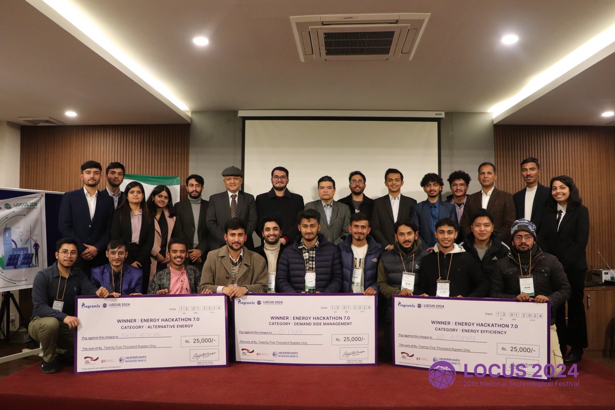 locus_ioe's tweet photo. At LOCUS 2024's Energy Hackathon, "Plastic Recyclers" triumphed in the Alternative Energy category, "0-ENER" excelled in the Demand Side Management category, and in the Energy Efficiency category, "We Automate" took the spotlight.
#LOCUS2024 #EnergyHackathon #LOCUS #Magh12_13_14 https://t.co/0HqxuvAxtH