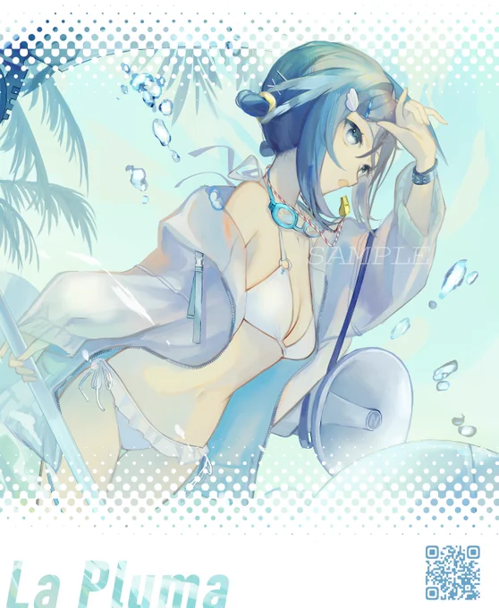 C103のえんがわさん(@ Organic_sushi)の新刊に真夏のラ・プルマちゃん描いてきましたーーー!!