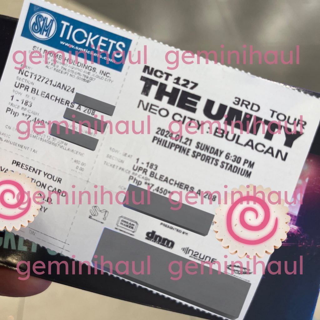 wts lfb ph

nct 127 the unity in bulacan
- (1) upper bleachers A section 208, row 1 seat 183
- physical ticket
- meet-up on d-day or sdd within the week

5.5k if payo, full price if installment. payment terms can be discussed :) pls dm me if interested!