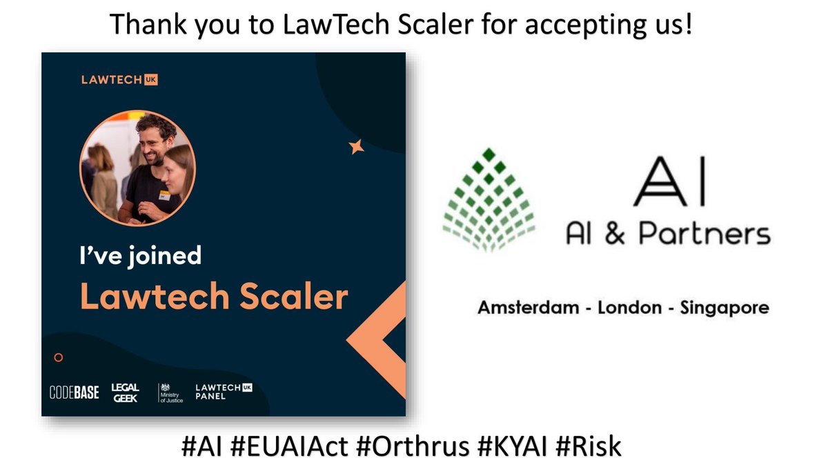 AI_and_Partners's tweet photo. 🚀 Exciting Update! 🚀

Honored to share that we have been admitted to the #LawtechUK Scaler program – a fantastic opportunity to propel our growth in the #legaltech space! 🌐💼

🚀🔍 #AIandPartners #LawTechUK #ScalerProgramme #LegalTechInnovation https://t.co/GpmO6yWkRr