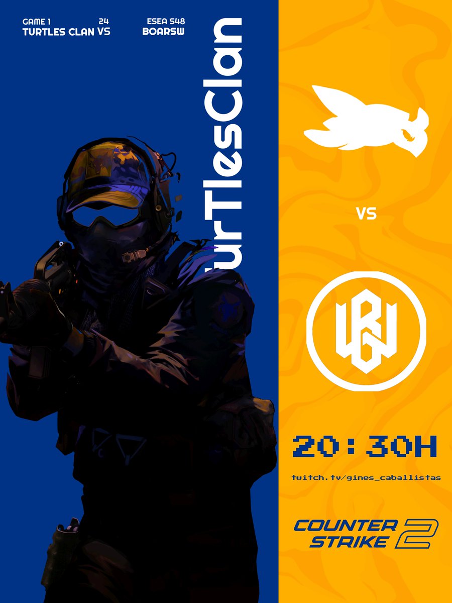 DESPUÉS DE TODO ESTE TIEMPO... VOLVEMOS A ESEA 🏆

PRIMER PARTIDO DE LA TEMPORADA 48. NUEVO ROSTER. VAMOS CON TODO. HYPE POR LAS NUBES

⏰20:30h
🆚boarsW
🎙️twitch.tv/gines_caballis…

#GOTC🐢