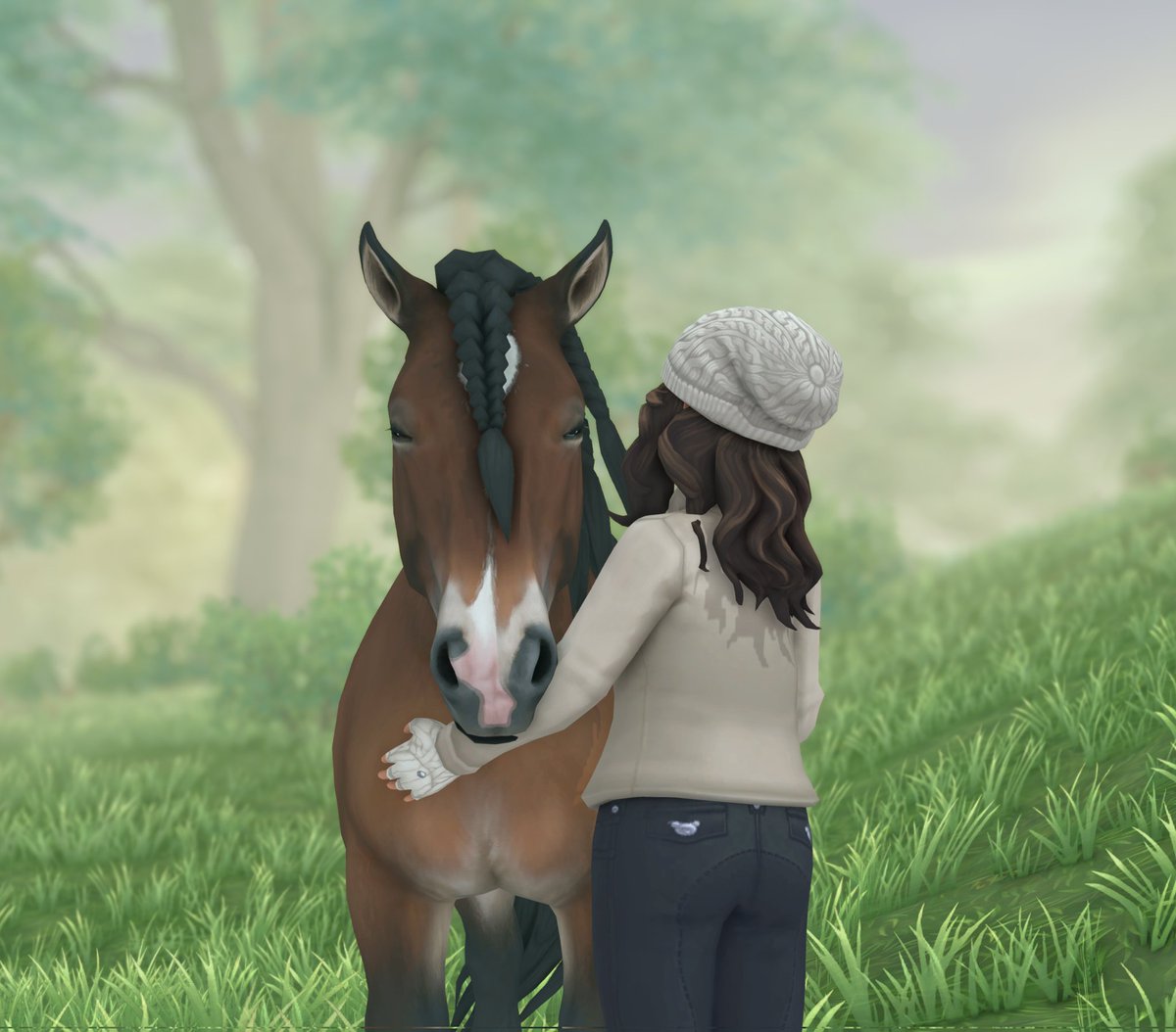 oxLoonaxo's tweet photo. Cuddles 💕 Fancy and me enjoying the Nature and Quietness in Hollow Woods. #StarStable #starstableedit #sso #starstableonline #ardenner https://t.co/bCz5WXH9gr