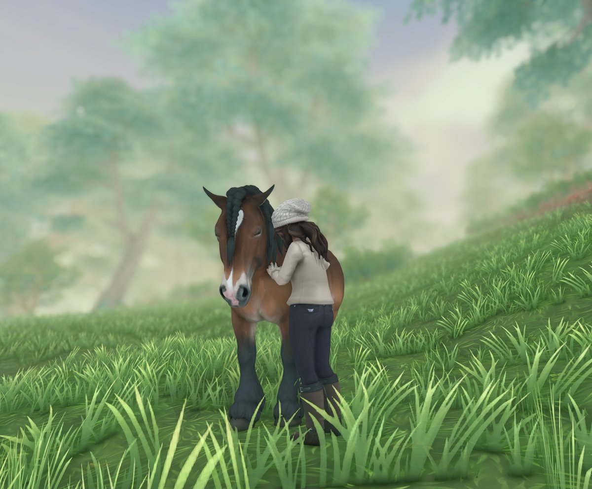 oxLoonaxo's tweet photo. Cuddles 💕 Fancy and me enjoying the Nature and Quietness in Hollow Woods. #StarStable #starstableedit #sso #starstableonline #ardenner https://t.co/bCz5WXH9gr