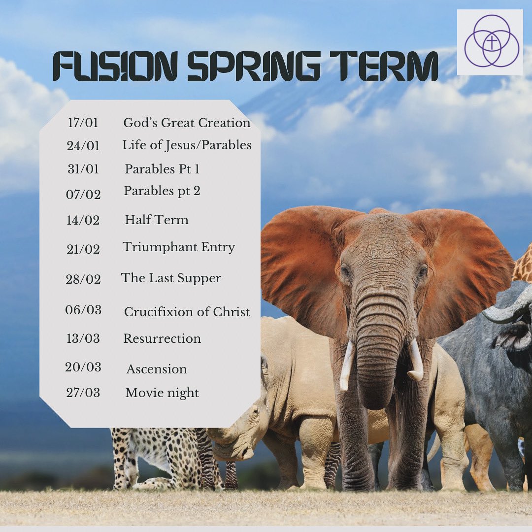 Looking forward to starting our Fusion Group this week. Here is the plan for the term 😄
#godalmingsurrey
#childrensministry