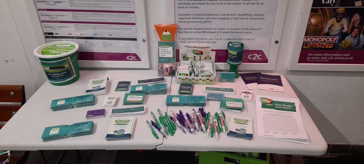 BTSamaritans's tweet image. Our wonderful band of volunteers braved the cold at Pitsea and Grays stations this morning to celebrate #Brewmonday. Hope you got a teabag and now know how to have a small talk!#smalltalks 
@samaritans @c2c_Rail