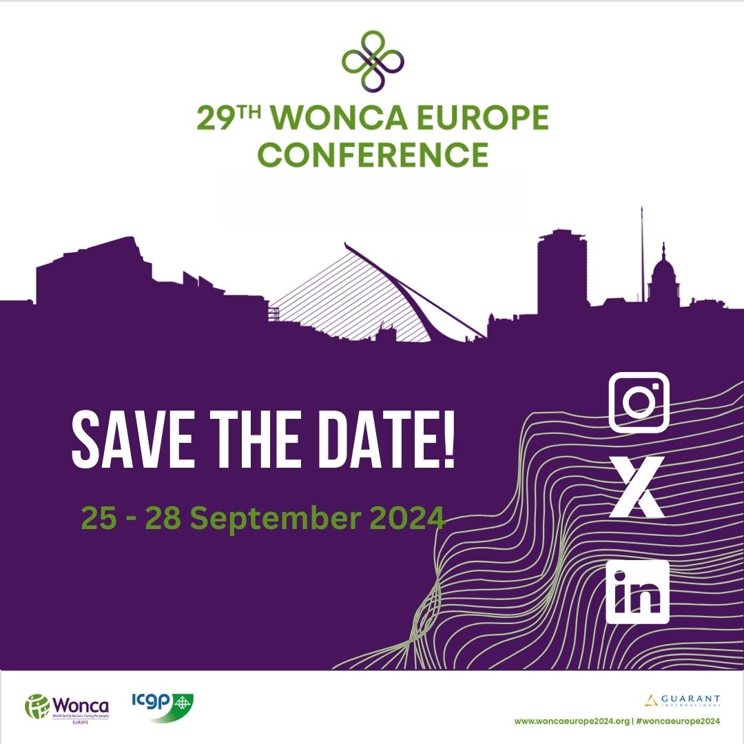 SAVE THE DATE!
Our annual conference will be held this September, to coincide with Wonca Europe 2024.
#woncaeurope2024