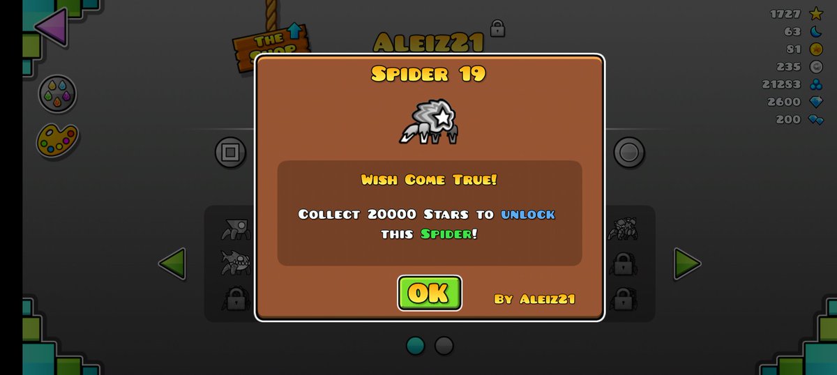 With the excitement of seeing 2.2 I forgot to post this... Thank you <a href="/RobTopGames/">RobTop Games</a> for adding my icons to the game especially the elephant spider (for personal reasons). In 2024 more icons are coming and maybe another texture pack?