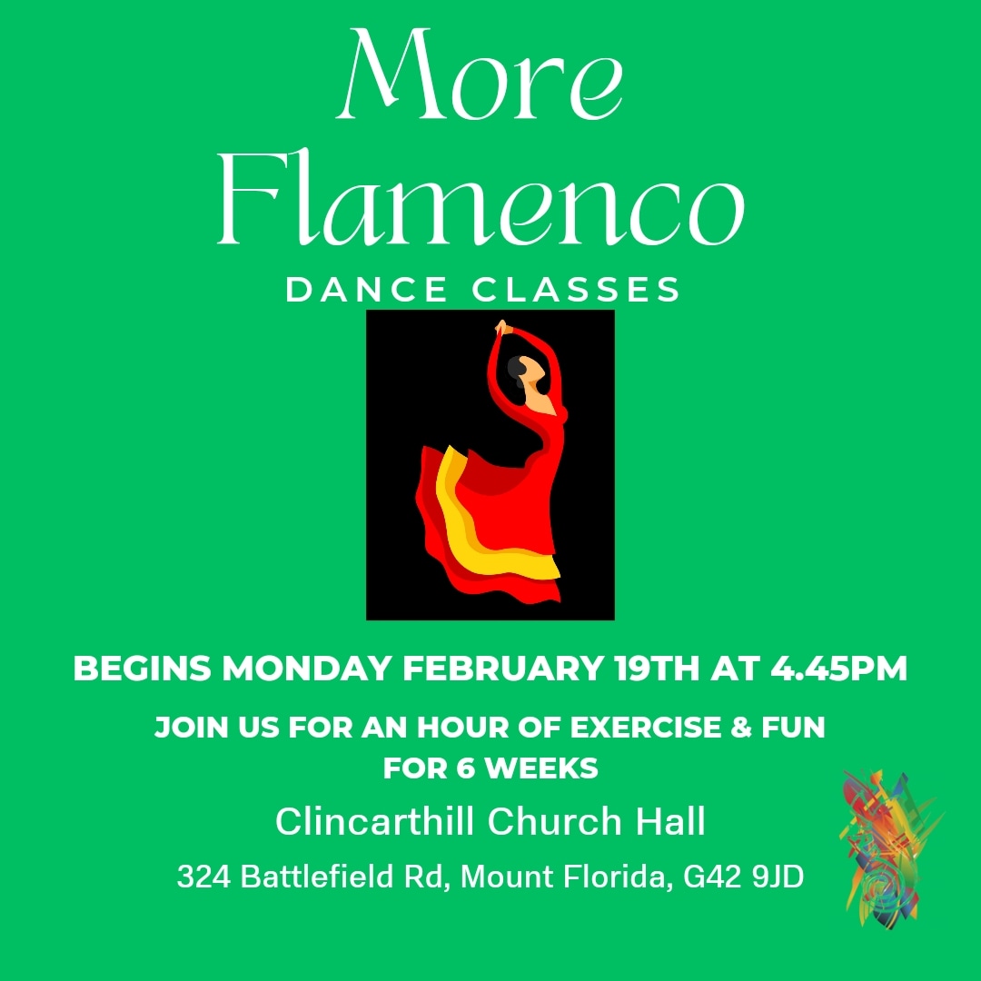 SCAP Scotland (@scapscotland) on Twitter photo More Flamenco anyone?
Our Flamenco dance classes start again on Monday February 19th at 4.45pm at Clincarthill Church Hall, Mount Florida.
Join us weekly, for six weeks, for an hour of Exercise & Fun.
For more information please email SCAP at info@scapscotland.com More Flamenco anyone?
Our Flamenco dance classes start again on Monday February 19th at 4.45pm at Clincarthill Church Hall, Mount Florida.
Join us weekly, for six weeks, for an hour of Exercise & Fun.
For more information please email SCAP at info@scapscotland.com